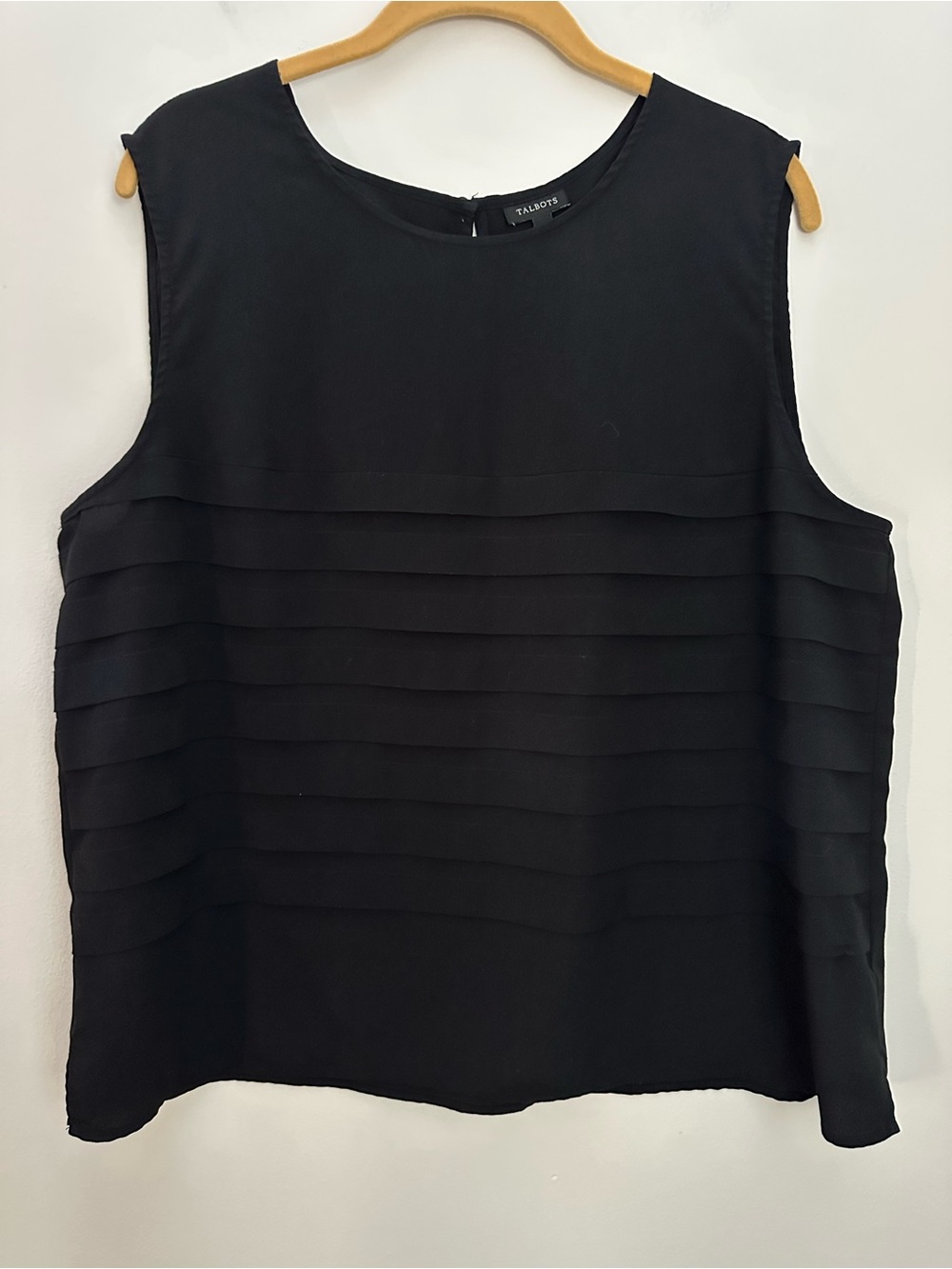 Talbots Ruffle Blouse Size 18 Black EUC